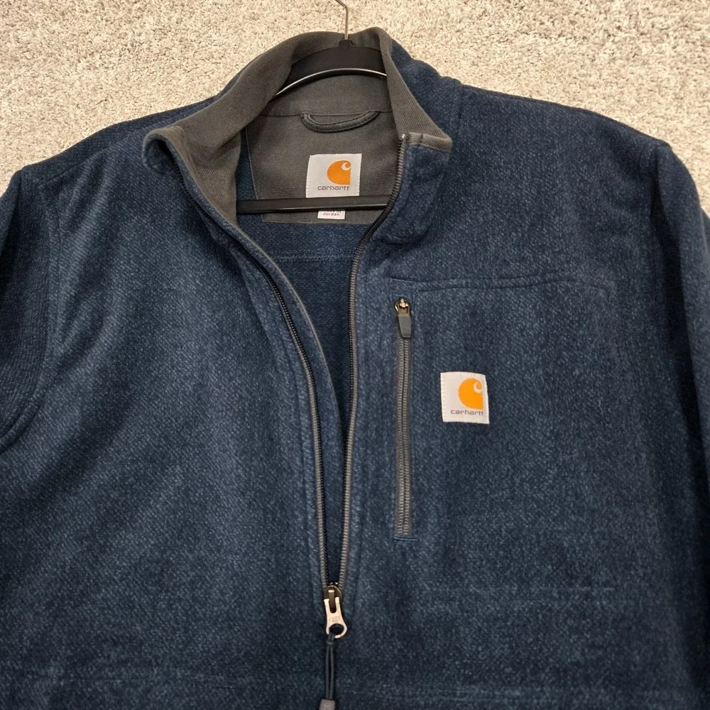 Carhartt Dalton Fleece Jacket Mens Medium blue 1/2‎ zip 103831-981